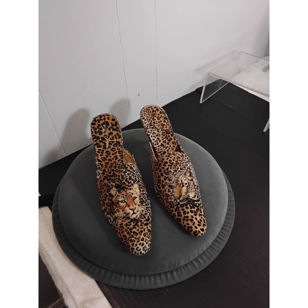 Pierre Dumas Faux Suede Lion Slip-ons Mules
